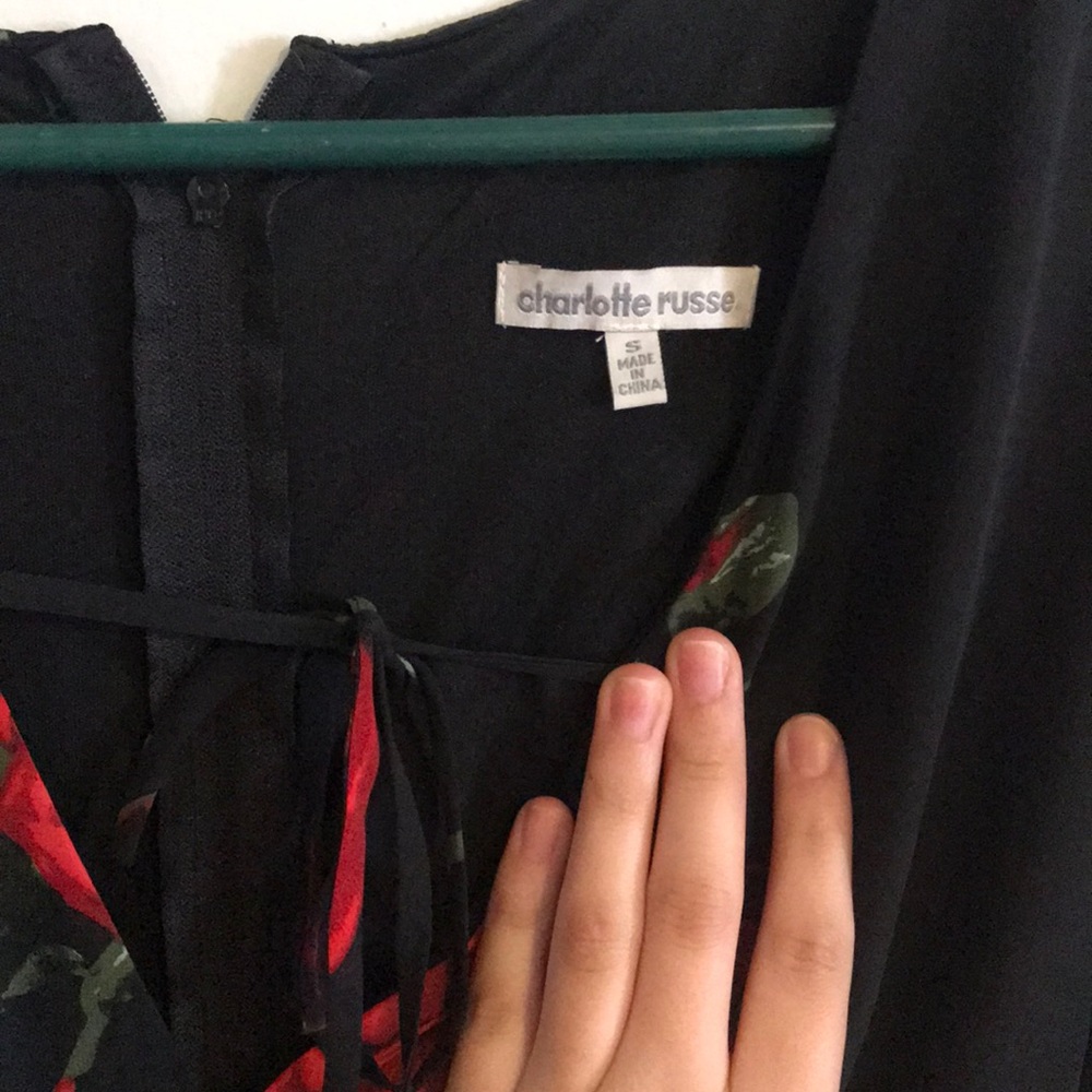 Black with Roses Romper - Picture 3 of 5
